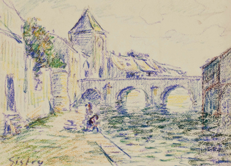 Vue de Moret-sur-Loing Alfred Sisley Pastel, Auctioned at Christie's